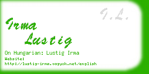 irma lustig business card
